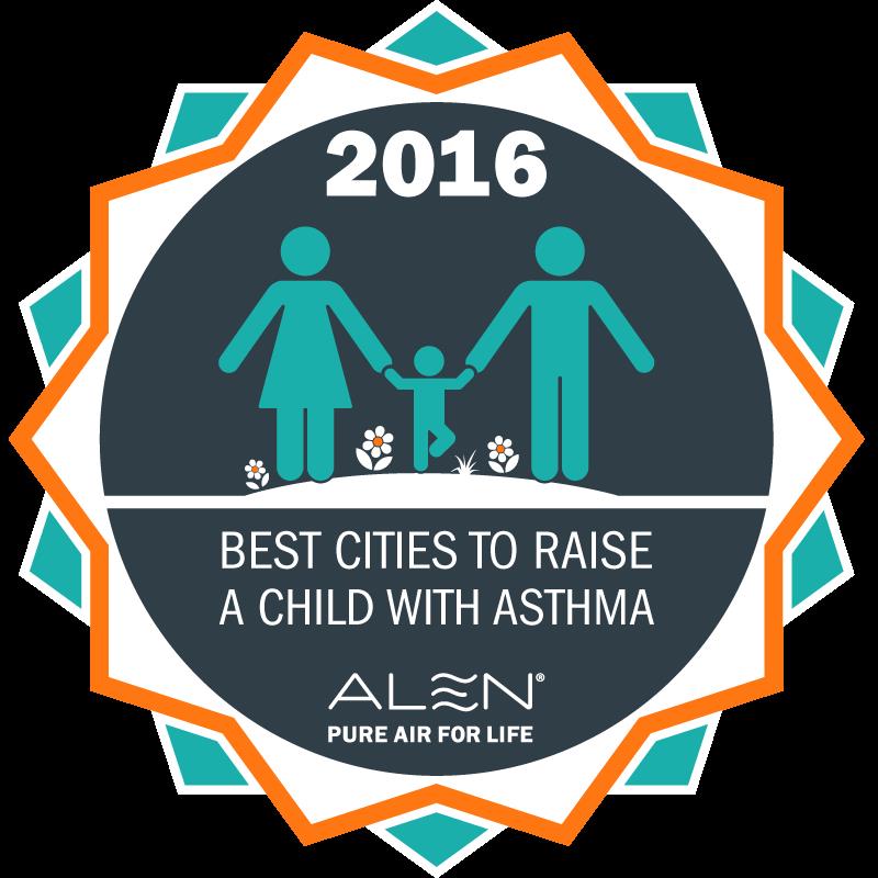 Best Cities to Raise a Child with Asthma logo badge